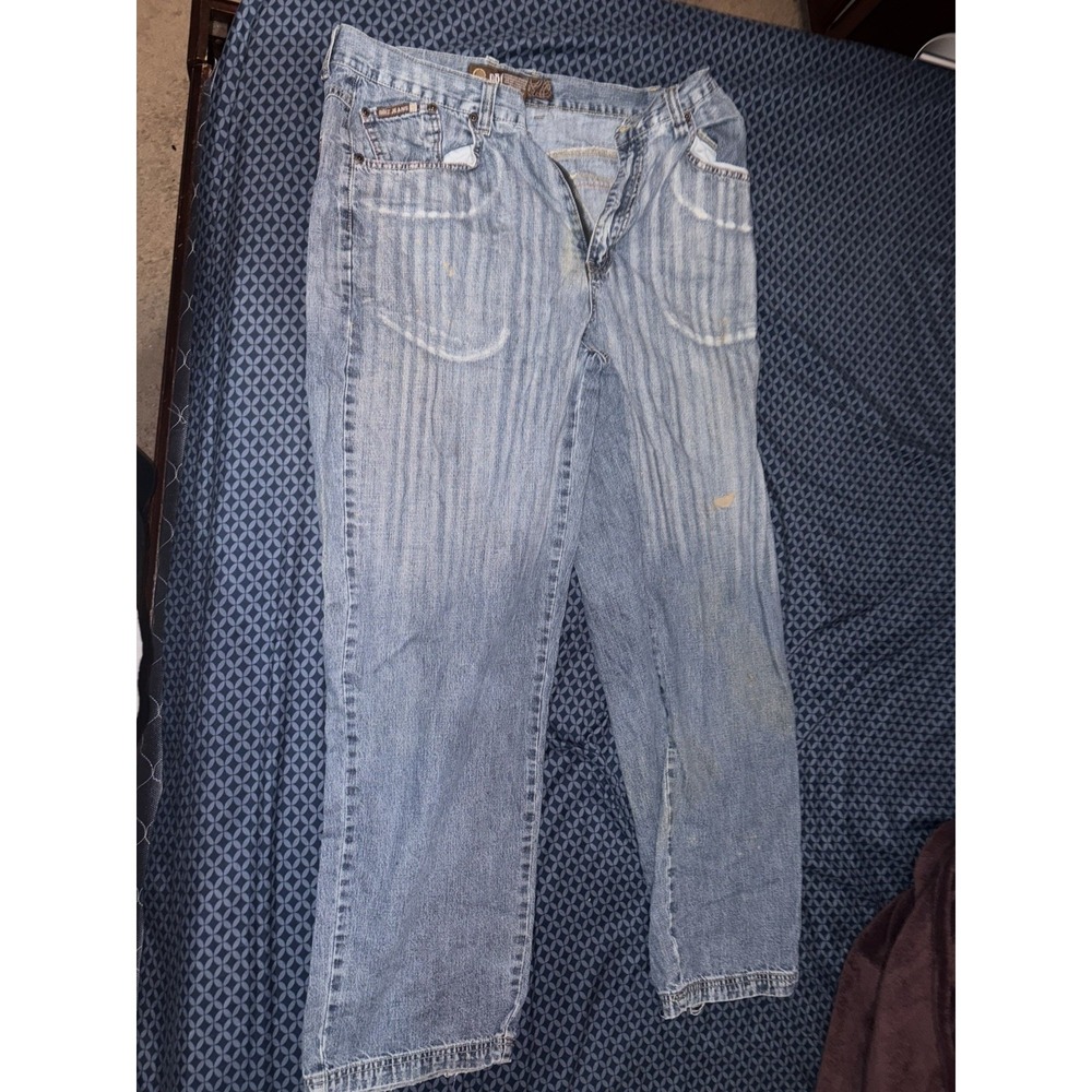 Vintage Y2K Noiz Baggy Denim Jeans Mens 36x34 Wide Leg Loose Fit
